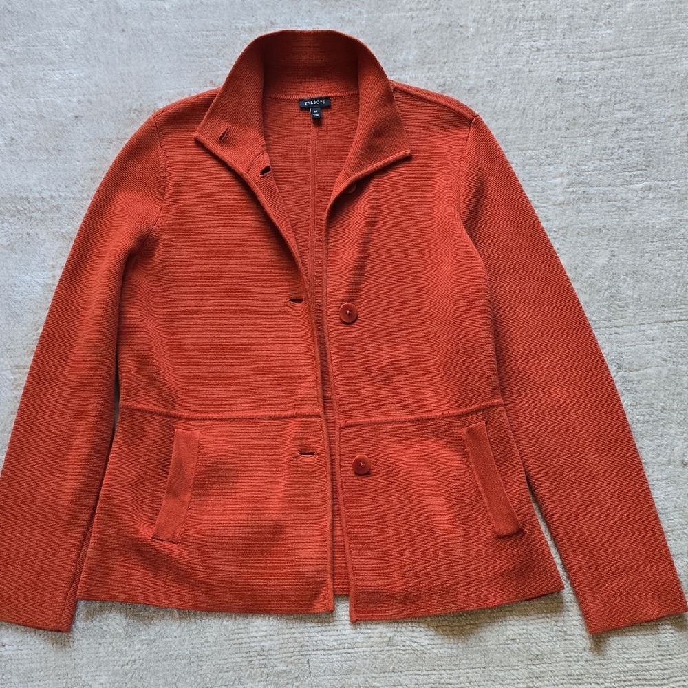 Talbots Women's Rust Sweater Blazer | M
